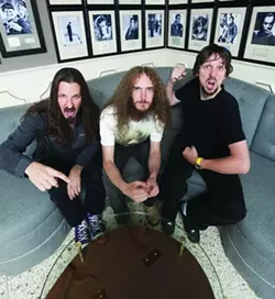 SUPERGROUP! : (left to right) Bryan Beller, Guthire Govan, and Marco Minnemann are the Aristocrats, playing SLO Brew on Jan. 31. - PHOTO COURTESY OF THE ARISTOCRATS