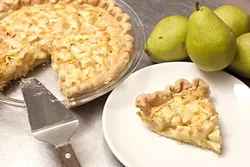 NO COM-PEAR-ISON: Simple ingredients make for delicious dessert as shown here with Chef Maegen Loring’s pear pie. - PHOTO BY STEVE E. MILLER