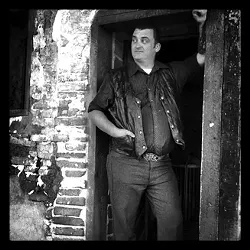 THE MAN IN BLACK: Douglas Benson will channel Johnny Cash when his band Cash’d Out plays SLO Brew on March 21. - PHOTO COURTESY OF DOUG BENSON