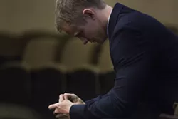 Cal Poly student and ex-Delta Sigma Phi president Gear McMillan, seen here in court on Oct. 21, 2014, pleaded no contest to a felony "marijuana possession for purpose of sale" charge on Feb. 6. - PHOTO BY KAORI FUNAHASHI