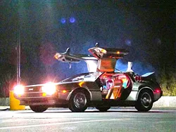 TIME MACHINE!: Doc Brown’s 1985 DeLorean time machine will be on display at the Fremont Theater when all three Back to the Future films are screened on Sept. 26 during a Special Olympics fundraising event. - PHOTO COURTESY OF UNIVERSAL PICTURES AND AMBLIN ENTERTAINMENT
