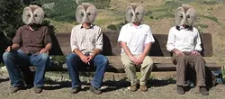 OWL FETISHISTS? : Jangly, thrumping, hootenastic Santa Barbara owl-fetish quartet Howlin’ Woods returns to Frog and Peach on July 23. - PHOTO COURTESY OF HOWLIN’ WOODS