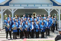 NOW AND THEN : Two classics are coming together on May 27 when the 138-year-old SLO County Band (pictured in 2011 and in the early 1900s) plays the historic King David’s Masonic Lodge. - PHOTO COURTESY OF THE SLO COUNTRY HISTORICAL MUSEUM