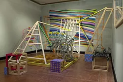 EXPLODED VIEW: Adrienne Allebe, Jamie Bruzenak, and Nick Wilkinson explore and interpret the natural world with the group show “Threshholds” at SLOMA. Wilkinson’s installation 'Oasis' is pictured. - PHOTO BY STEVE E. MILLER