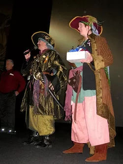 HIGH-SEAS DUO: Leslie Neely (right) is a breast cancer survivor, and Rasha Wyndsong, who organized the fundraiser, calls herself a “breast cancer avoider.” - PHOTO BY RYAN MILLER