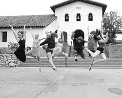 PDA : The dancers and choreographers who made Portable Dance Assembly a reality congregate for a photo in front of the Mission, where the finale performance took place. - PHOTO BY STEVE E. MILLER