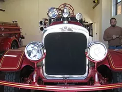 THE SEAGRAVE : San Luis Obispo’s adorable first fire engine, restored to pristine condition, will be parked nearby during the opening reception for the exhibit Letters to the Universe at ARTS Space Obispo, located in the SLO Creamery at 570 Higuera St., suite 165, on Aug. 5, from 6 to 9 p.m. - PHOTO COURTESY OF ARTS OBISPO