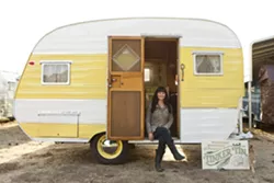 MELLOW YELLOW: Jaime Holm’s vintage trailers offer some color and personality to just about any event, from camping to a wedding. - PHOTO BY STEVE E. MILLER