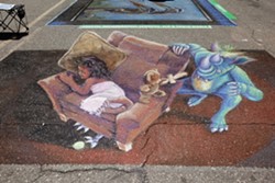 INTO ANOTHER DIMENSION:  Some of the most popular works featured at SLO&rsquo;s street painting festival utilize forced perspective to create images that appear three-dimensional. - PHOTO BY JOSEF KASPEROVICH