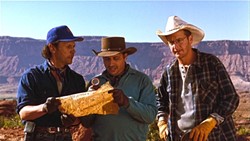 HIDDEN TREASURE:  Billy Crystal (far left) stars at Mitch Robbins in the 1994 comedy 'City Slickers II' that featured SLO Jewish Film Festival 2015 guest of honor, David Stone, as supervising sound editor. - PHOTO COURTESY OF COLUMBIA PICTURES