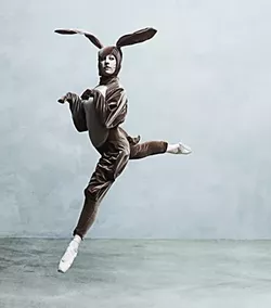 THE BUNNY HOP : Riva London stars as the velveteen rabbit in Ballet Theatre San Luis Obispo’s holiday production. - PHOTO BY BARRY GOYETTE