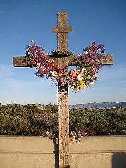THE CROSS : Before it was stolen and burned outside the residence of an African-American woman, Saint John’s Lutheran Church’s cross was used for Lent and Easter services. - PHOTO COURTESY OF SAINT JOHN’S LUTHERAN CHURCH