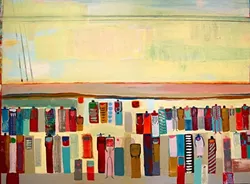 THE MISSING PEOPLE: This acrylic piece by apRoberts, titled "Por la Mañana," is one of many pieces focusing on missing people. - IMAGE COURTESY OF JIM APROBERTS