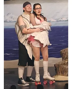A CLAM AND A GULL FALL IN LOVE : Under The Boardwalk plays at the Great American Melodrama, Highway One in Oceano, through June 14. What happens when a clam and a gull fall in love? Following is the Medicine Tonight Vaudeville Revue, 30 minutes of songs, sketches, and dancing all aimed at lightheartedly skewering the medical profession. $17-$20, with $2 discount for seniors, students, active military, and $4 discounts for children. Glen (Casey Ross) and Daria (Katie Worley) are pictured. Info: 489-2499 or americanmelodrama.com. - PHOTO COURTESY OF GARY ADAMS