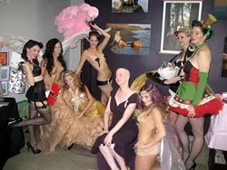 BALD IS BEAUTIFUL : Cancer survivor Leslie Neely (she’s the bald one!) is surrounded by the models who donated their time and considerable talents to an American Cancer Society fundraiser that you sadly missed. - PHOTO BY GLEN STARKEY