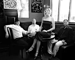 HEART THIEVES : (left to right) Forrestt Williams, Matt Reeder, Hillary Langdon, and Toan Chau are the Tipsy Gypsies, a Gypsy jazz quartet playing March 20 at the Clubhouse and March 28 at Gina’s Coffee Shop. - PHOTO BY STEVE E. MILLER