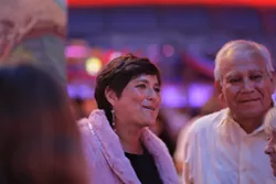 INAUGURAL BALL : Dawn Ortiz and her father Phil Ortiz from Illinois, smiling the night away. - PHOTO BY STEVE E. MILLER