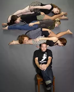 STACKED : Drew Silvaggio delicately balances his dancer entourage. - PHOTO BY STEVE E. MILLER