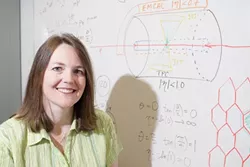BEAUTIFUL MIND : Cal Poly’s Jennifer Klay has researched atomic physics at Lawrence Berkeley and Livermore labs, Brookhaven, and CERN. - PHOTO BY STEVE E. MILLER