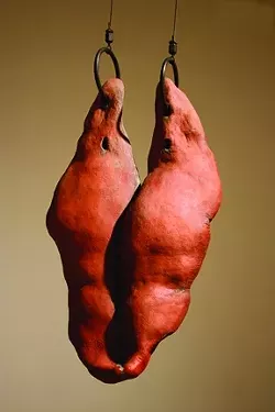 LA FORKED TONGUE : In February, six recent MFA grads showed their work in the “Genesis” show at the Cuesta Art Gallery. Pictured is Sandi Escobar’s La Forked Tongue, a sculpture she described as “painful, but also seductive.” - PHOTO COURTESY OF TIM ANDERSON