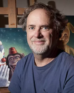 MARK BRYAN : The artist known for political works like Mad Tea Party (though he estimates only a quarter of his work is political) had no problem answering current citizenship questions. - PHOTO BY STEVE E. MILLER