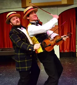 FIDDLERS ON THE STAGE: Dynamic duo Cosmo (Zach Johnson) and Don (Jeff Salsbury) reminisce about their less-than-humble beginnings in show business. - PHOTO COURTESY OF JAMIE FOSTER PHOTOGRAPHY