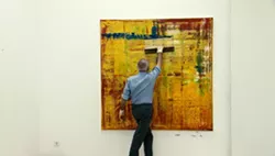 SQUEEGEE MASTER : Filmmaker Corinna Belz follows German artist Gerhard Richter, pictured, in the documentary film Gerhard Richter Painting.