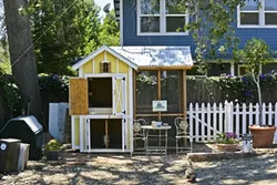 CHICKEN PALACE: Jeff Bague, an architect, designed this chicken coop with agrarian architecture in mind. - PHOTO BY GLEN STARKEY