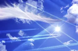 PAINTINGS IN THE SKY : This image was taken during a trial run of Josephine Marx’s chemtrail program. - IMAGE COURTESY OF AERIAL PHOTOGRAPHY BALTIMORE