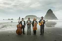 CELLO OUT: Cello-driven bluegrass act the Sweetwater String Band, plays Oct. 1 at Frog and Peach. - PHOTO COURTESY OF THE SWEETWATER STRING BAND