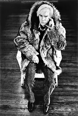 ANDY IN FURS: Michael Childers was a founding photographer of Andy Warhol’s Interview magazine, but he often trained his lens on Warhol himself. Childers’ “Images of Warhol” series can be seen alongside his concurrent SLOMA exhibit “Icons and Legends.” - PHOTO BY MICHAEL CHILDER