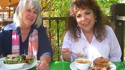 SOUP ALLIES : Get it? Like the opposite of Soup Nazis? Incredibly charming and gracious with the soup, Charmaine Coimbra and Roberta Voge are volunteer docents with Friends of the Elephant Seal, the group responsible for the soupiest event of the season. - PHOTOS BY NICK POWELL