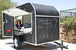 POWER COUPLE:  Kate Swarthout owns Nom Nom Nom The Good Food Truck alongside her husband and Second Press Restaurant Chef and General Manager Ryan Swarthout. With a bit of ingenuity and elbow grease, the Paso Robles couple has created a diverse menu that belies the slight size of their food truck&mdash;which is actually a customized two-wheeler trailer. - PHOTO BY HENRY BRUINGTON