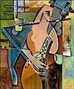BENDING OVER BACKWARD: Nico Vandenheuvel makes use of angles in the collage 'Hybrid Strings with Wind.' - IMAGE COURTESY OF SLOMA