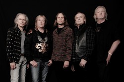 YES! :  (from left to  right) Steve Howe, Geoff Downes, Jon Davison, Alan White, and Chris Squire come to the Vina Robles Amphitheatre on July 6, playing three classic &rsquo;70s YES album in succession. - PHOTO BY ROB SHANAHAN