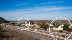 NEIGHBORS IN THE MAKING: Paso Robles City Council members will decide whether they want to reconsider rezoning for a cardroom to relocate to a building on Ramada Drive (circled right). Neighbors—led by Adam Firestone of Firestone Walker Brewing Company (circled left)—aren’t very fond of the idea, saying that a cardroom is not appropriate for the area. - PHOTO BY KAORI FUNAHASHI