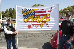 PROUD! : Vietnam-era vets Papa Joe (left) and Joe came out to give a better welcome home than they got. - PHOTOS BY STEVE E. MILLER
