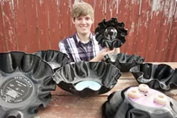 BOWLS FOR THE SOUL : Caleb Englert’s decorative bowls transform music into sculpture, and proceeds from sales help charities around the world, including the tsunami relief effort in Japan. - PHOTO BY STEVE E. MILLER