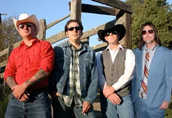 ONE OF THESE THINGS IS NOT LIKE THE OTHER : Fill-in drummer Wyatt Lund (far right) of Siko will sit in with the boys of Red Eye Junction on May 30 at Z-Club. - PHOTO BY JON OFSTEAD