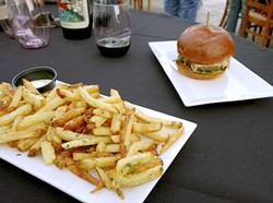 CHOW TIME!:  Danior Kitchen Chef Spencer Johnston elevates the simple burger and fries to high art. - PHOTO BY GLEN STARKEY