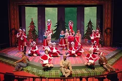 WHERE TREETOPS GLISTEN : Fake snow, muffs, boots, red and white trim, and an audience sing-a- long. What more could you want? “Vermont should be beautiful this time of year.” - IMAGE COURTESY PCPA