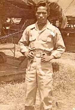 VIEW OF THE PAST : Ben Reyes joined the guerilla army in the Philippines, in 1944. He served as a medic until 1949. - PHOTO BY STEVE E. MILLER