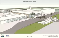 TERMINAL CAPACITY : The County Board of Supervisors approved Airport Services to move ahead with the second phase of terminal design and development for the SLO County Regional Airport. - IMAGE COURTESY OF RYNOLDS, SMITH, AND HILLS