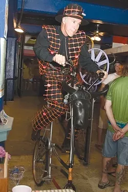 RINGMASTER : Bill Mulder, the Sheriff of the Tall Bike Posse, coordinates the Bike Month art exhibit each year. - PHOTO BY MEGAN MASTACHE
