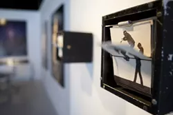 LEAP FROG : Wendy Marvel and Mark Arnon Rosen create simple but intriguing animations through mechanized flipbooks, such as the one pictured. - PHOTOS BY STEVE E. MILLER