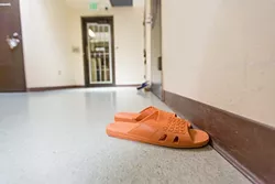 SUMMER SANDALS: Kids neatly place their shoes outside rooms while they are inside. - PHOTO BY KAORI FUNAHASHI