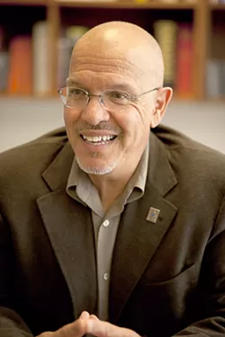 DR. JOSÉ ORTIZ : Allan Hancock College’s president would pass the citizenship test if he took it today—despite such joke answers as “Tom Hanks” for “Who said ‘Give me liberty, or give me death?’” - PHOTO BY STEVE E. MILLER