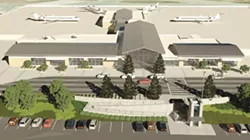FRIENDLY SKIES: As shown in this architectural rendering, the proposed new terminal for the SLO County Regional Airport would be much larger and more modern. The total cost of the project is currently estimated at roughly $30 million. - PHOTO COURTESY OF SLO COUNTY REGIONAL AIRPORT