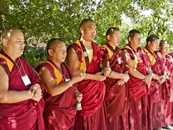 FREE BLESSINGS!: The Gomang Monks, pictured, will offer a puja, or blessing, on homes, businesses, creative projects, and people in need. - PHOTO COURTESY OF ANET CARLIN