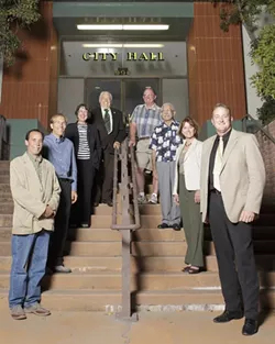 SAN LUIS OBISPO : Two candidates are running for mayor, and six candidates are running for two seats on the City Council. Clockwise from top right: Terry Mohan, Arnold Ruiz, Marcia Nelson, Paul Brown, Dan Carpenter, John Ashbaugh, Jan Marx, Dave Romero - PHOTO BY STEVE E. MILLER
